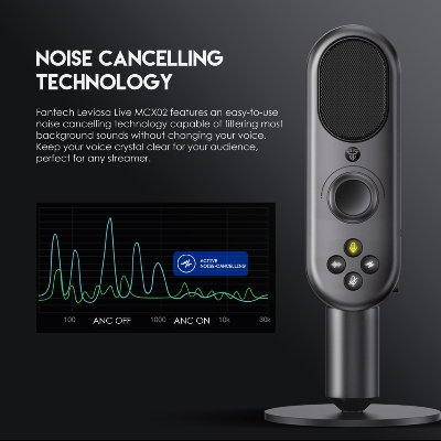 Picture of FANTECH LEVIOSA MCX02 Live Streaming USB Microphone For Gaming Streaming With Pop Filter Shock Mount & Gain Control