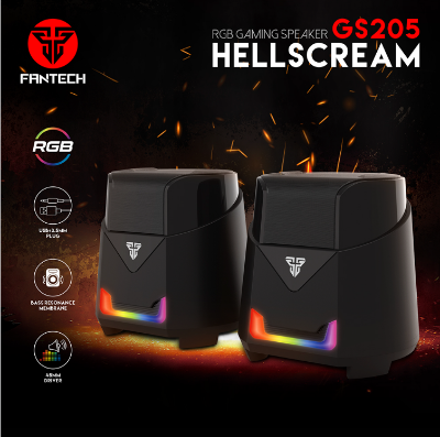 Picture of FANTECH GS205 HELLSCREAM Gaming Speakers USB And 3.5MM Plug Wired RGB PC Sound Box For Computer Game FPS MOBA RPG Gamers
