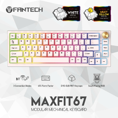 Picture of FANTECH MK858 MAXFIT67 RGB MECHANICAL HOTSWAP KEYBOARD WHITE SWITCH