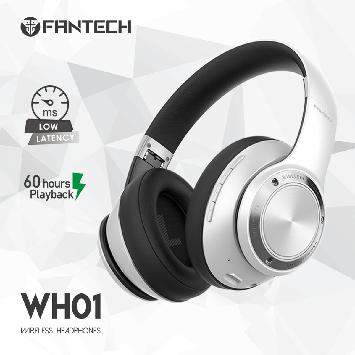 Picture of Fantech WH01 Wireless Headphone Over Ear Bluetooth 5.0 and 3.5mm Stereo Long Battery Foldable Headset Earphone Support for Phone