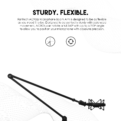 Picture of Fantech AC902s Mic Boom Arm Stand Microphone Live Streaming Podcast - Black