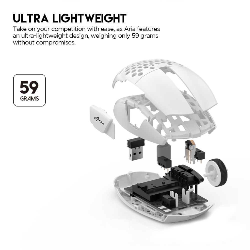 Picture of FANTECH ARIA XD7 Gaming Mouse 59g Mouse PIXART 3395 Wired and Wireless Mouse Huano 80 Million TTC Gold Encoder for Mouse Gamer