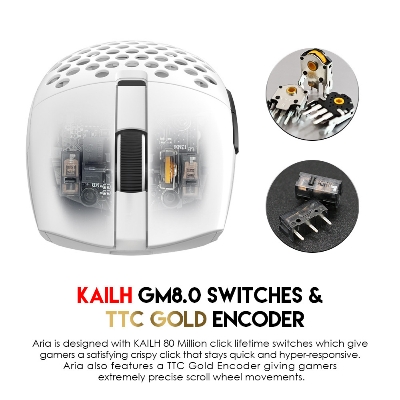 Picture of FANTECH ARIA XD7 Gaming Mouse 59g Mouse PIXART 3395 Wired and Wireless Mouse Huano 80 Million TTC Gold Encoder for Mouse Gamer