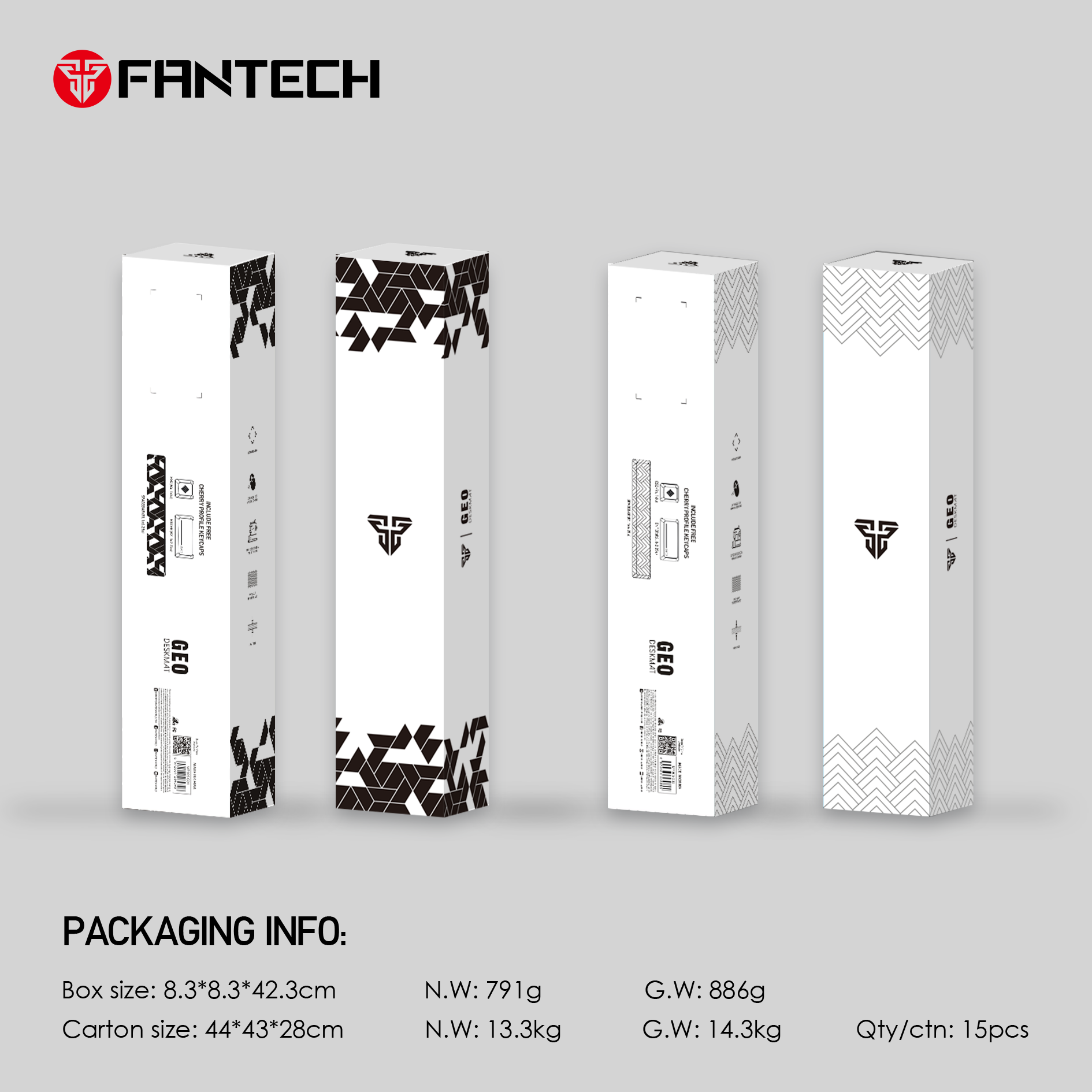 Picture of FANTECH ATO MP905 GE02 ATO GEO SERIES DESK MAT GAMING MOUSEPAD Free Cherry Profile Keycaps