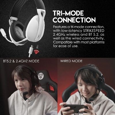 Picture of FANTECH WHG01 Tamago Gaming Headphones 2.4Ghz BT5.2 and 7.1 Surround Headset with Microphone Call Noise Reduction for PS5 Gamer