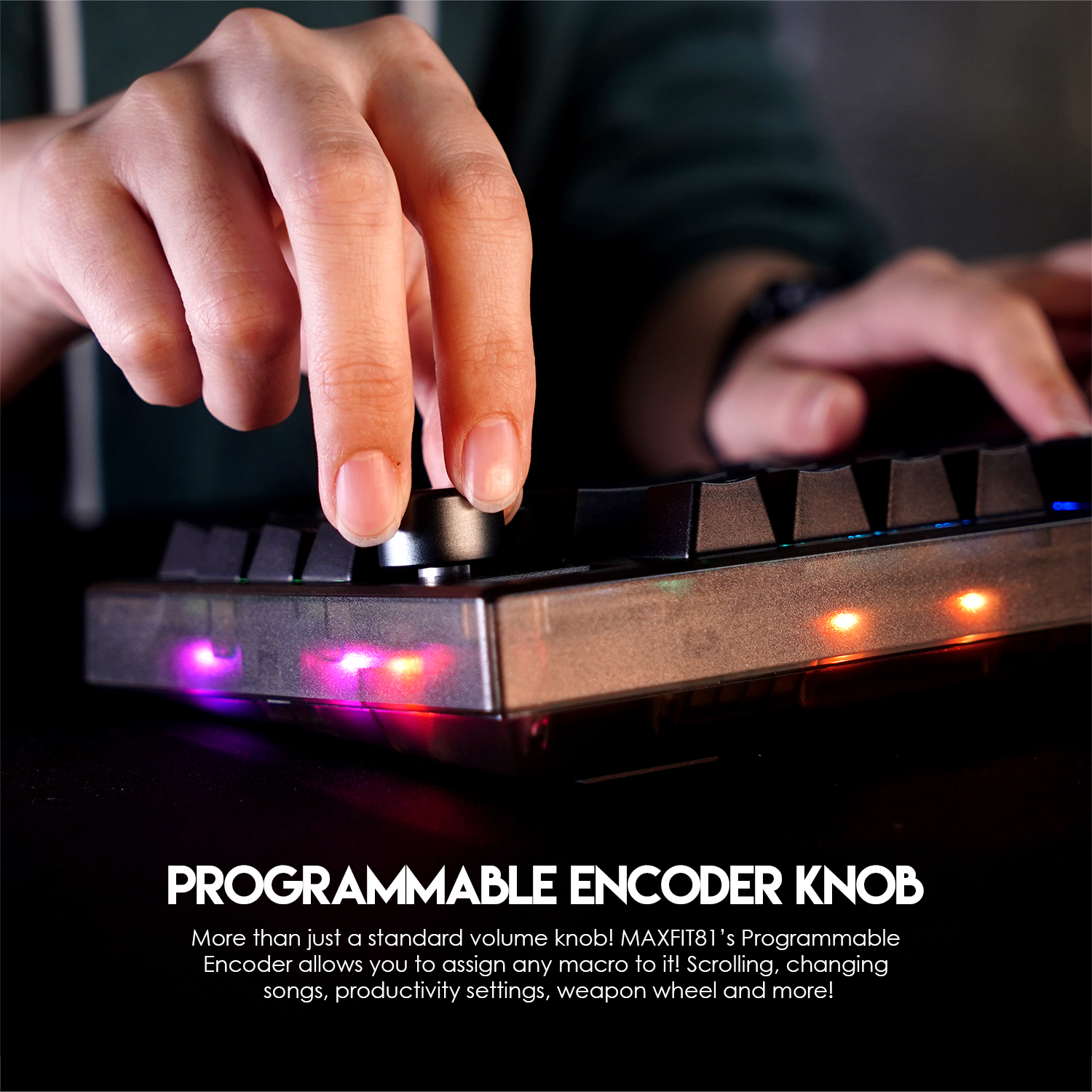 Picture of FANTECH MK910 MAXFIT81 ABS KEYCAPS FROST WIRELESS MODULAR MECHANICAL KEYBOARD WIRED 2.4Ghz & BT 5.2 WIRELESS OUTEMU BLUE & RED SWITCHES