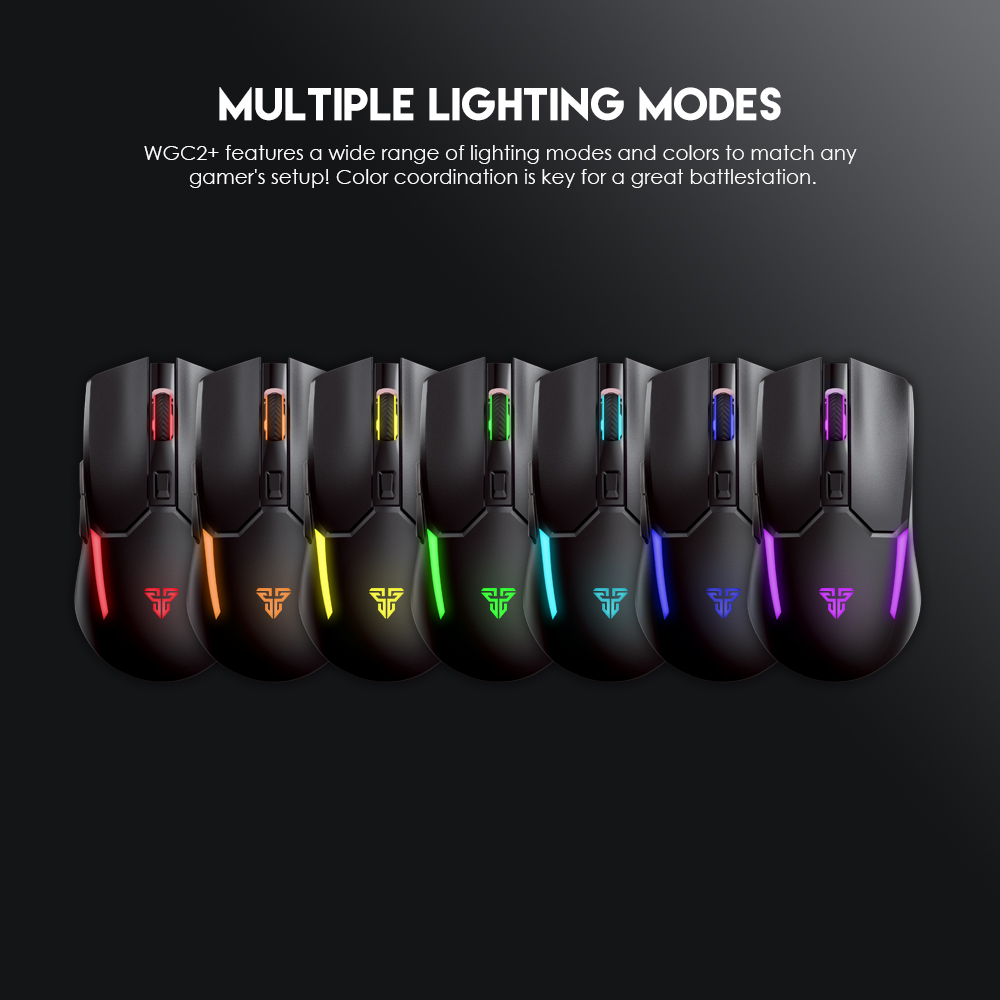 Picture of FANTECH WGC2 VENOM II VIBE  2.4G Wireless Gaming Mouse Pixart 3212 2400DPI RGB Rechargeable Mouse Ergonomic Mice Gaming Gammer For Laptop PC Black