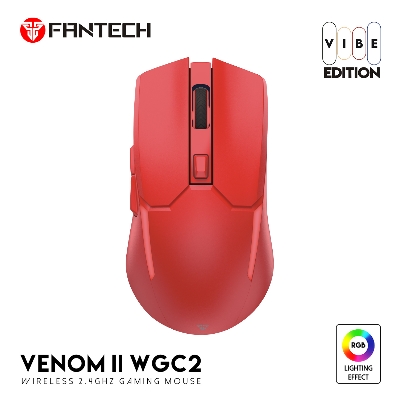 Picture of FANTECH WGC2 VENOM II VIBE  2.4G Wireless Gaming Mouse Pixart 3212 2400DPI RGB Rechargeable Mouse Ergonomic Mice Gaming Gammer For Laptop PC Red