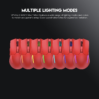 Picture of FANTECH WGC2 VENOM II VIBE  2.4G Wireless Gaming Mouse Pixart 3212 2400DPI RGB Rechargeable Mouse Ergonomic Mice Gaming Gammer For Laptop PC Red