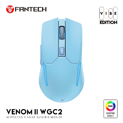 Picture of FANTECH WGC2 VENOM II VIBE  2.4G Wireless Gaming Mouse Pixart 3212 2400DPI RGB Rechargeable Mouse Ergonomic Mice Gaming Gammer For Laptop PC Blue