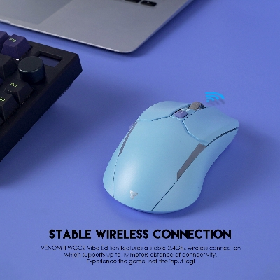 Picture of FANTECH WGC2 VENOM II VIBE  2.4G Wireless Gaming Mouse Pixart 3212 2400DPI RGB Rechargeable Mouse Ergonomic Mice Gaming Gammer For Laptop PC Blue