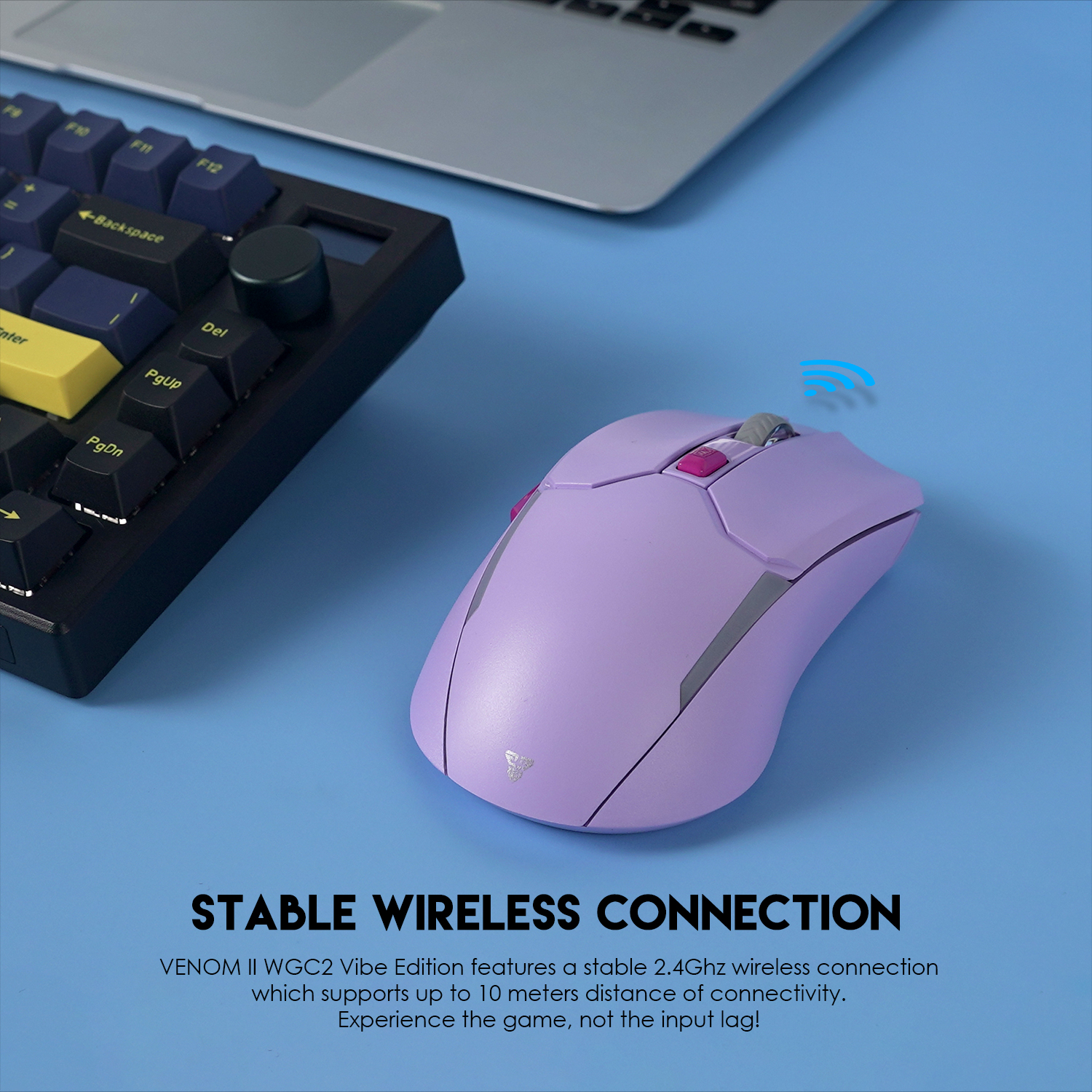 Picture of FANTECH WGC2 VENOM II VIBE  2.4G Wireless Gaming Mouse Pixart 3212 2400DPI RGB Rechargeable Mouse Ergonomic Mice Gaming Gammer For Laptop PC Purple