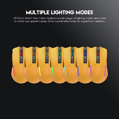 Picture of FANTECH WGC2 VENOM II VIBE  2.4G Wireless Gaming Mouse Pixart 3212 2400DPI RGB Rechargeable Mouse Ergonomic Mice Gaming Gammer For Laptop PC Yellow