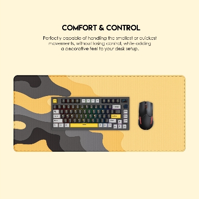 Picture of FANTECH ATO MP905 VIBE EDITION DESK MAT Durable Edge Stitching Water Proof Silky Smooth Surface Anti-Slip Base Mousepad Size 900x400x4mm For Gaming Gamers Design Sandy Charcoal