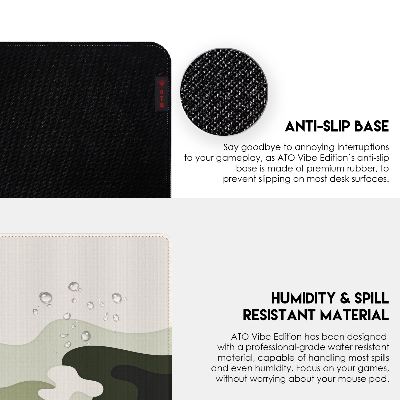 Picture of FANTECH ATO MP905 VIBE EDITION DESK MAT Durable Edge Stitching Water Proof Silky Smooth Surface Anti-Slip Base Mousepad Size 900x400x4mm For Gaming Gamers Design Matcha Milk