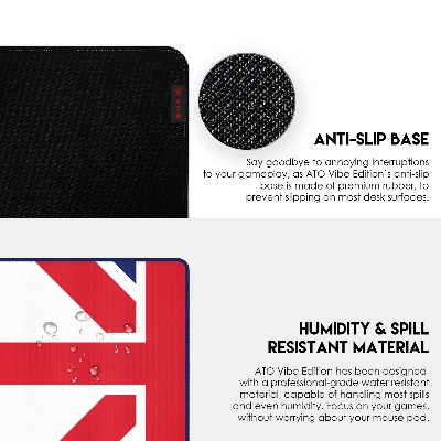 Picture of FANTECH ATO MP905 VIBE EDITION DESK MAT Durable Edge Stitching Water Proof Silky Smooth Surface Anti-Slip Base Mousepad Size 900x400x4mm For Gaming Gamers Design London Tour