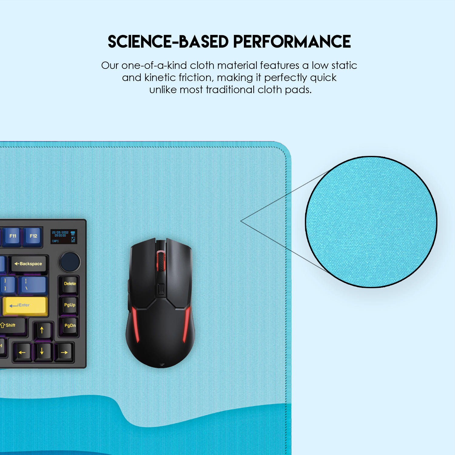 Picture of FANTECH ATO MP905 VIBE EDITION DESK MAT Durable Edge Stitching Water Proof Silky Smooth Surface Anti-Slip Base Mousepad Size 900x400x4mm For Gaming Gamers Design Seaside Wave