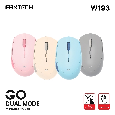 Picture of FANTECH GO W193 DUAL MODE WIRELESS BLUETOOTH Mouse With 2.4 GHz Wireless Connection Adjustable DPI 1600 Ergonomic Design For Gaming Gammer Office Home AA Battery Included