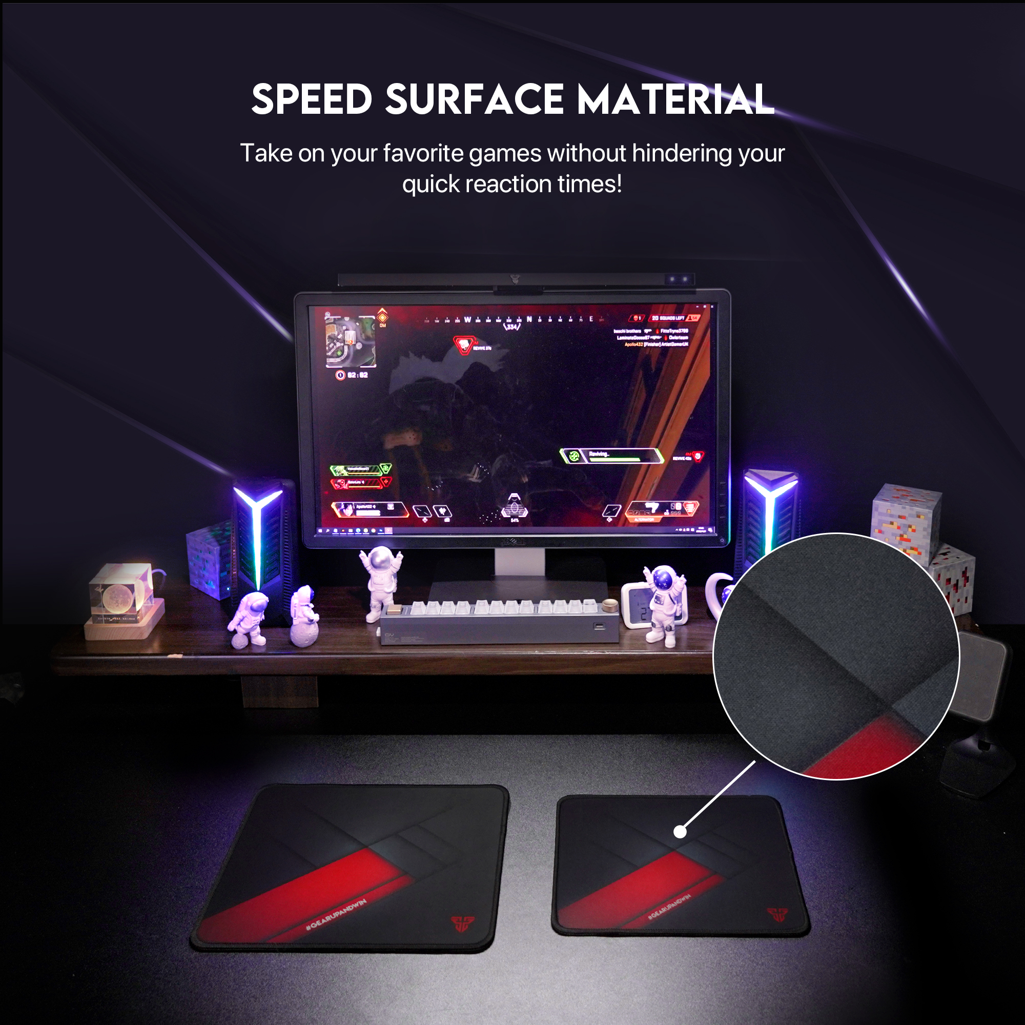 Picture of FANTECH VIGIL MP25/MP256 Gaming Mousepad Anti Slip Base With Speed Surface And Anti Fray Stitched Edges For Gaming Gammers Office Home Mouse Pad