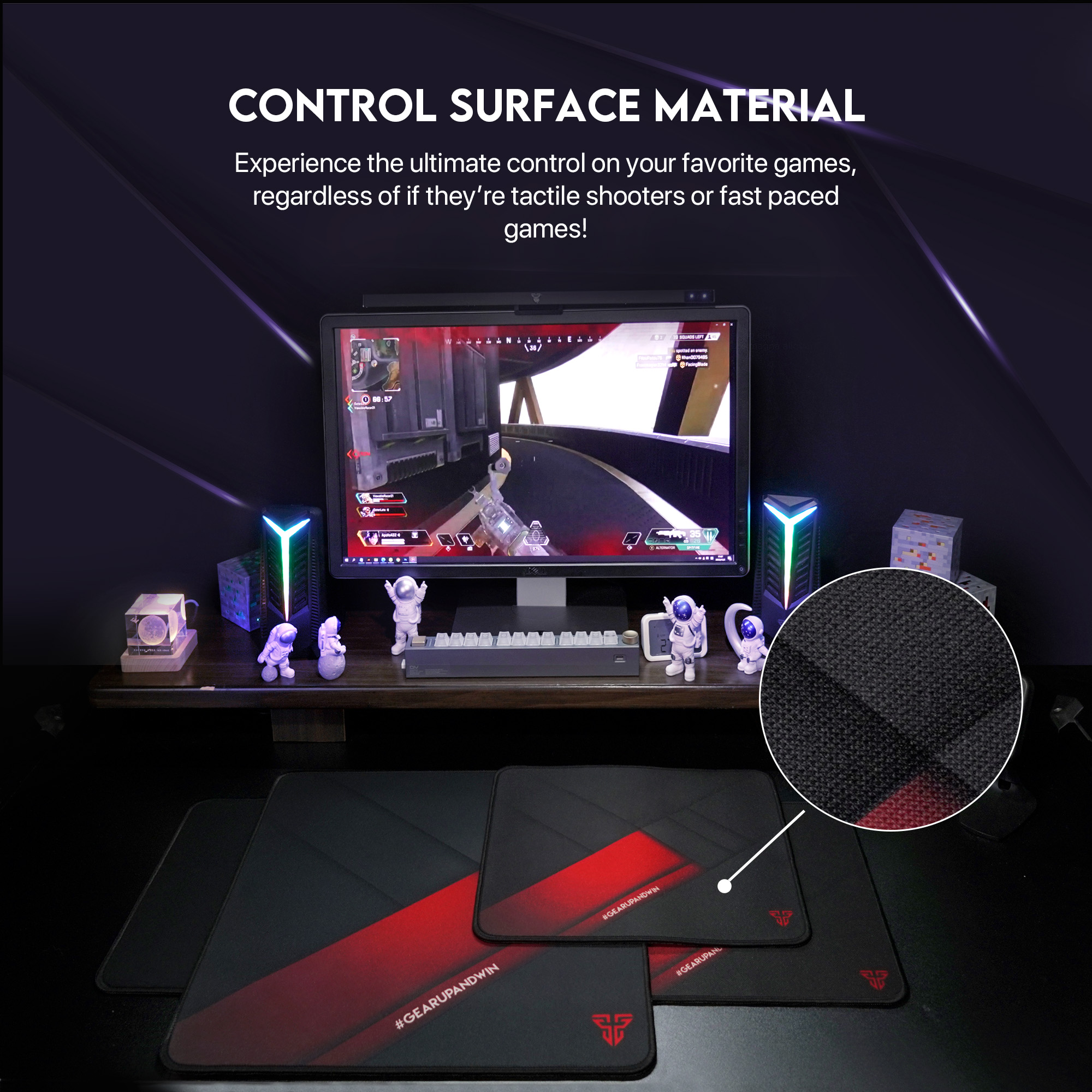 Picture of FANTECH VIGIL MP456 Gaming Mousepad Anti Slip Base With Speed Surface And Anti Fray Stitched Edges For Gaming Gamers Office Home Mouse Pad