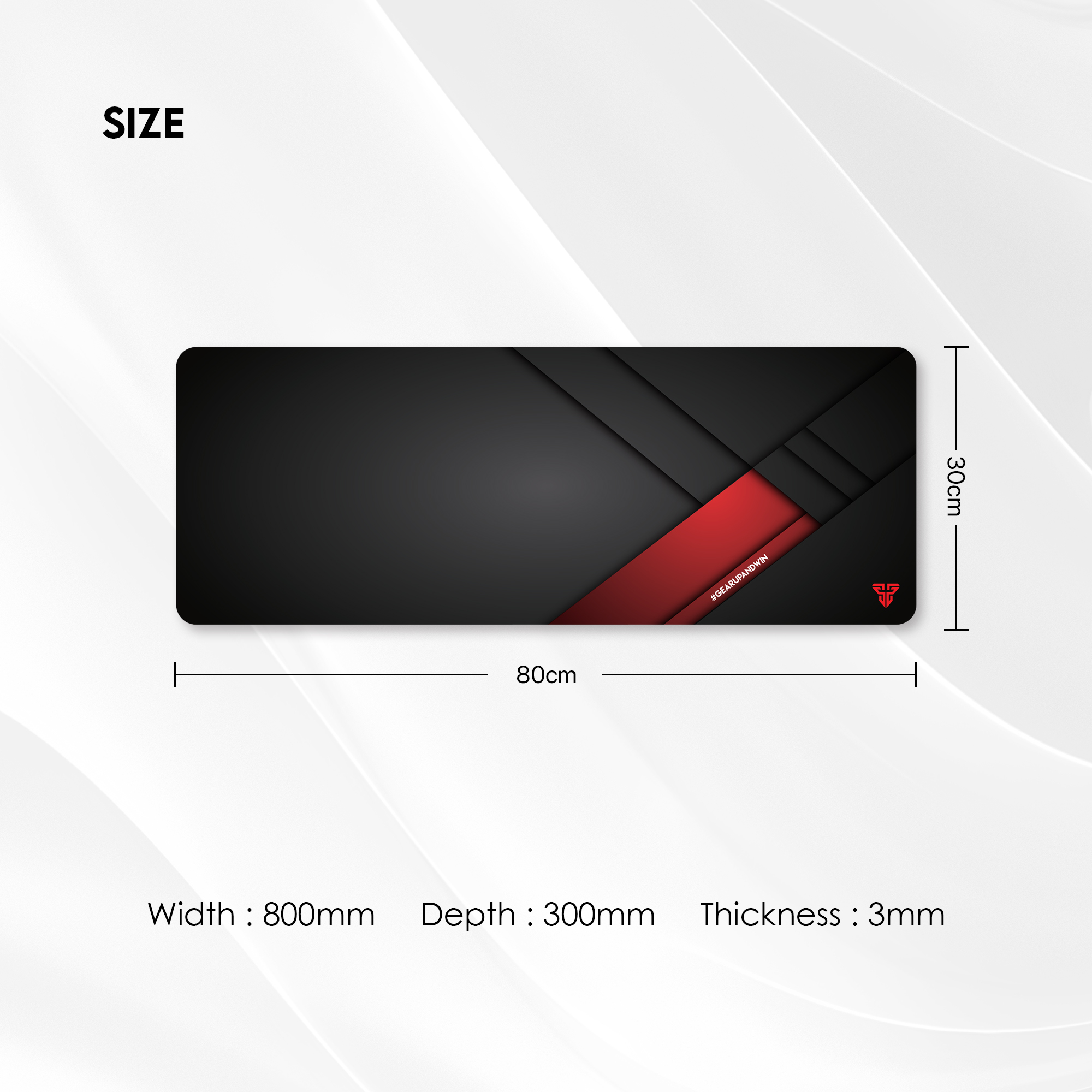 Picture of FANTECH VIGIL MP806 Large Gaming Mousepad Anti Slip Base With Speed Surface And Anti Fray Stitched Edges For Gaming Gamers Office Home Mouse Pad Size 80 x 30 x 1.5cm