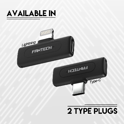 Picture of FANTECH WMV11 & WMV21 Leviosa Air Wireless Lapel Lavalier Microphone For Live Broadcast And Streaming With Noise Reduction Type-c & Lightning Single And Duel