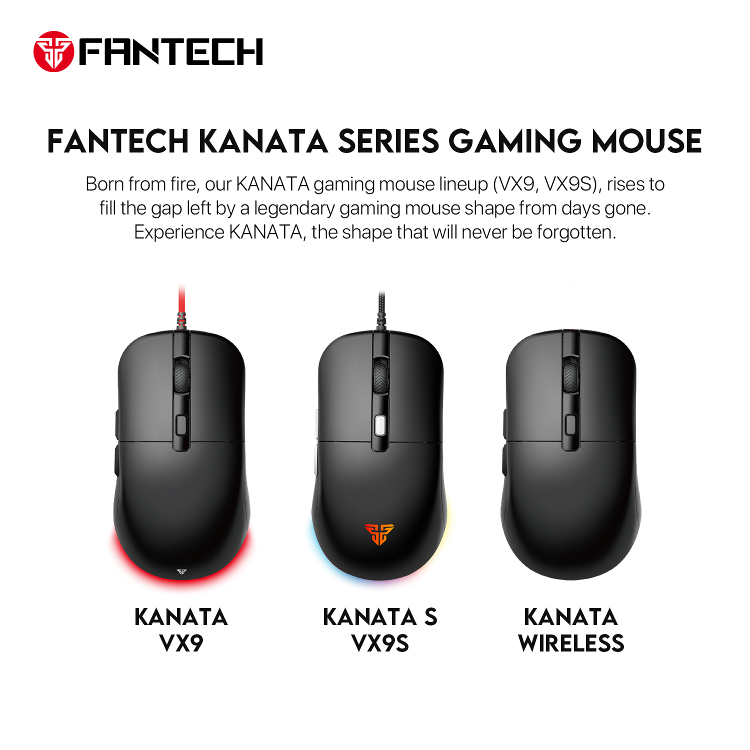 Picture of FANTECH VX9S Kanata S Wired Gaming Mouse RGB Programmable & 6 Macro Button