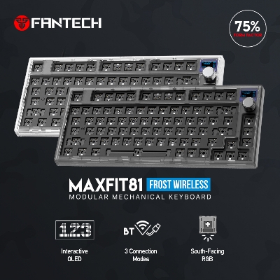 Picture of MAXFIT81 MK910 FROST WIRELESS MODULAR MECHANICAL KEYBOARD BAREBONE BLACK