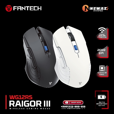 Picture of FANTECH WG12RS Raigor III Wireless Gaming Silent Mouse Pixart 3065 2000DPI Wired Mouse Poling 125Hz Macro Button Mice