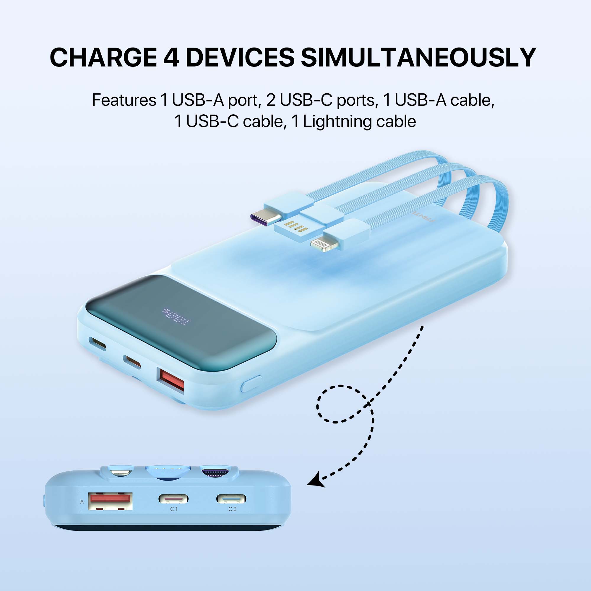 Picture of FANTECH T2 Powerbank 10000mAh Mini with Fast Charging 22.5W Airline Approved Flight Friendly Safe Reliable High-Speed Charge PowerPack