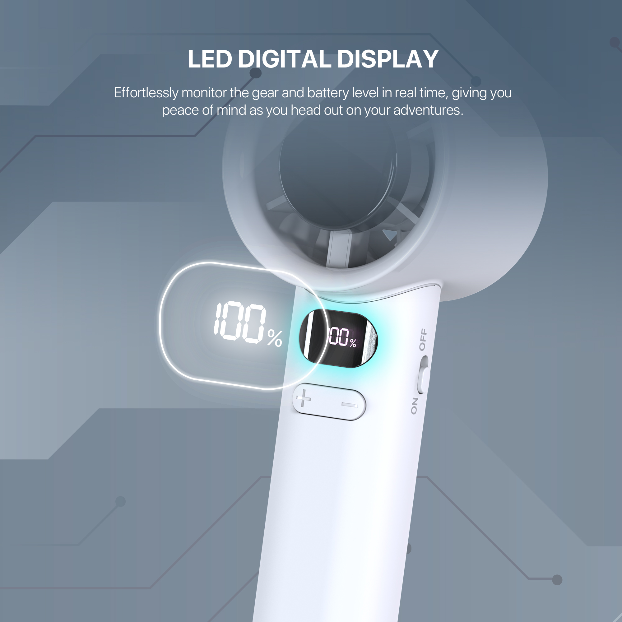 Picture of Fantech Portable Cooler PAC2 Mini Fan Handheld Fan Rechargeable & Adjustable Speed 11500RPM