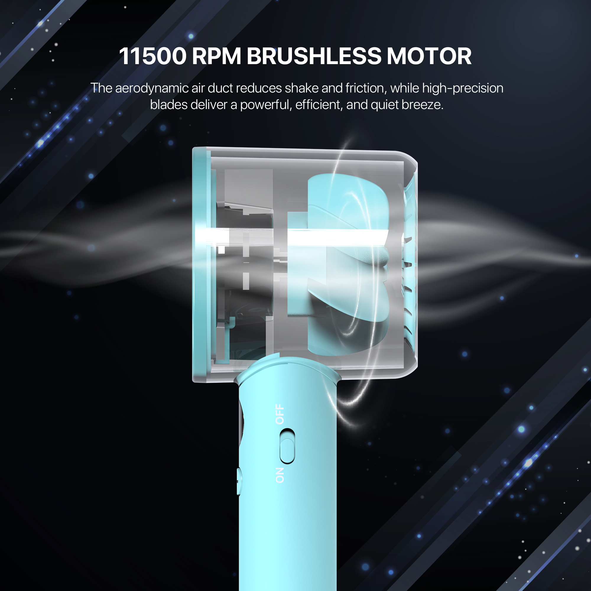 Picture of Fantech Portable Cooler PAC2 Mini Fan Handheld Fan Rechargeable & Adjustable Speed 11500RPM