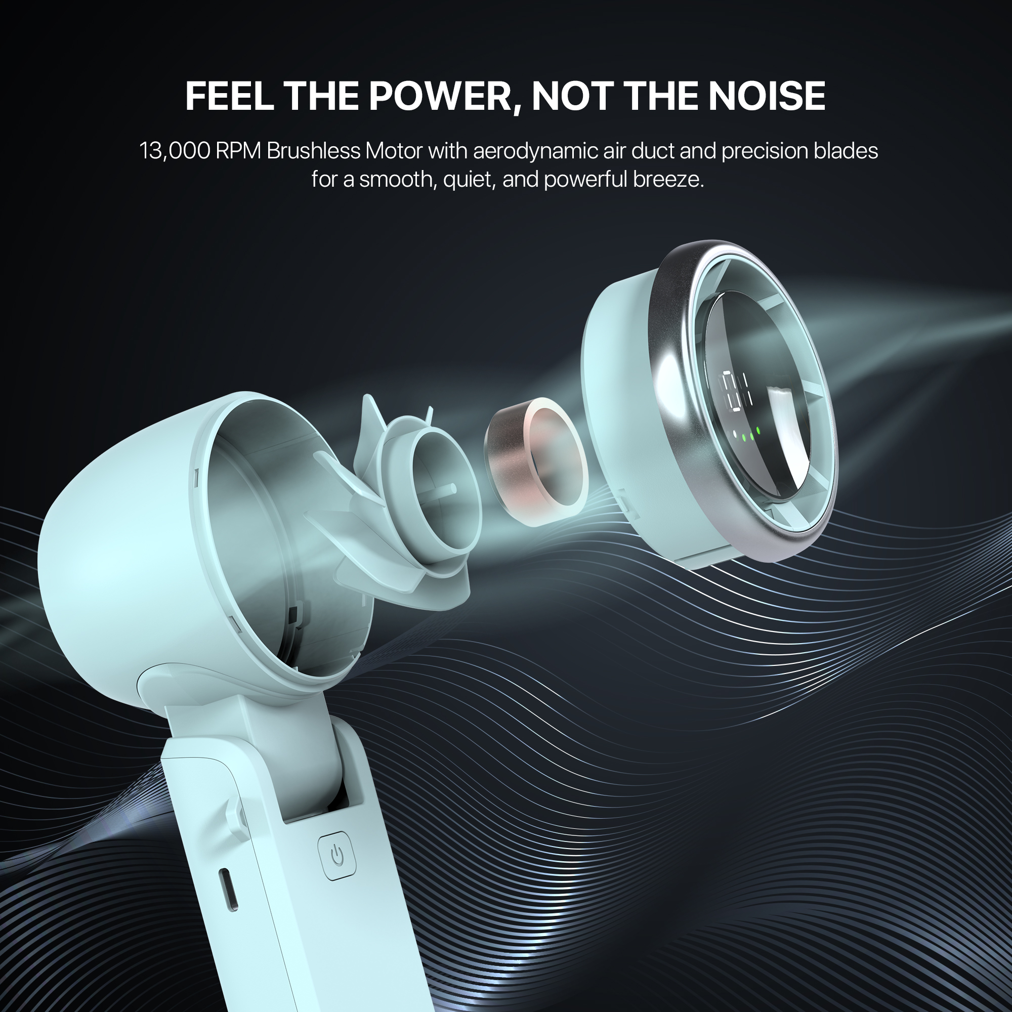 Picture of Fantech Portable Cooler PAC3 Mini Fan Handheld Fan Rechargeable & Adjustable Speed 13000RPM