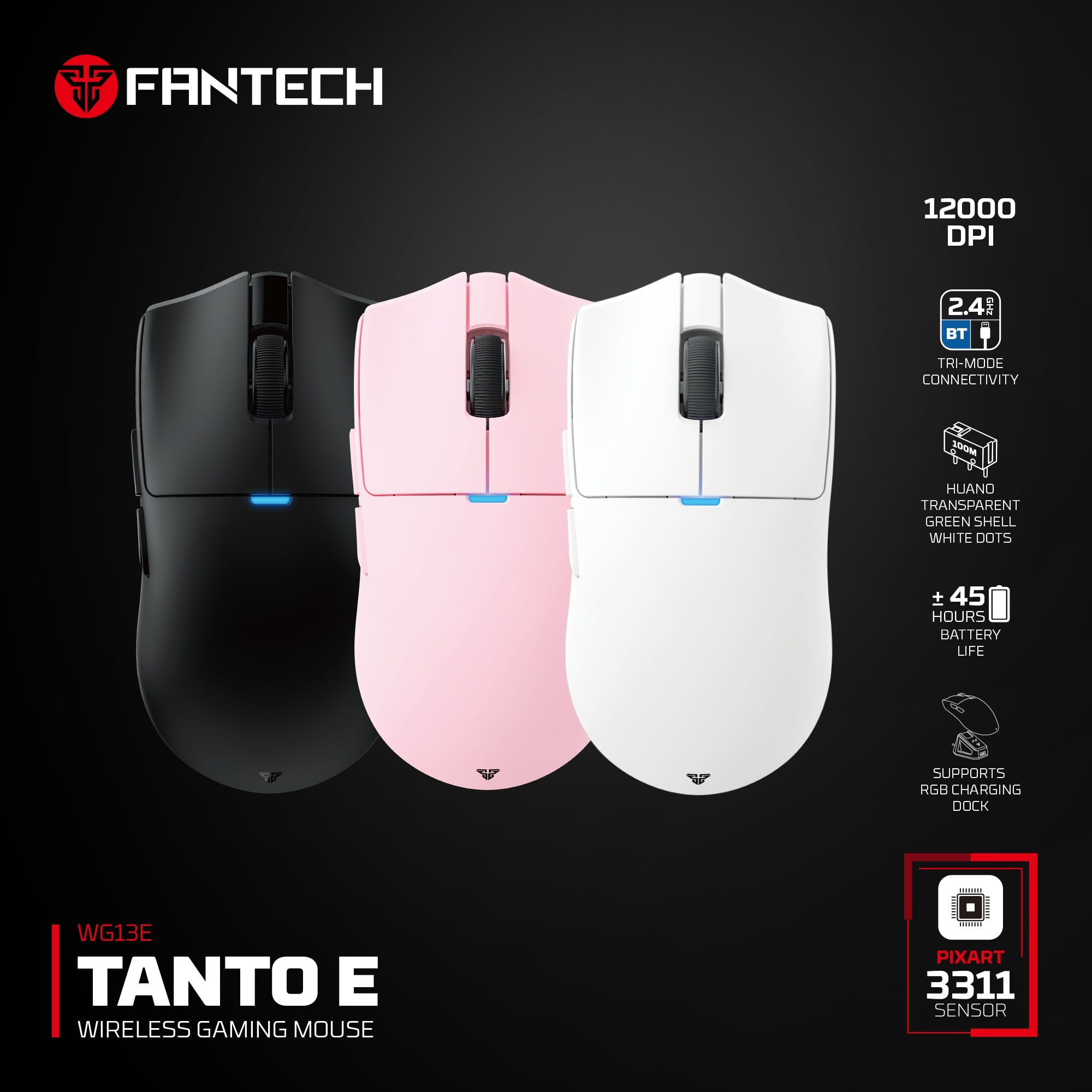 Picture of Fantech WG13E Tanto E Tri-Mode Wireless Gaming Mouse