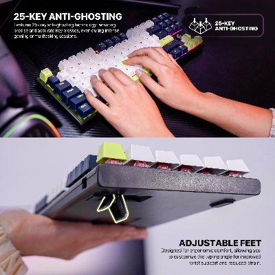 Picture of FANTECH ATOM87S MK877S MECHANICAL GAMING KEYBOARD MORI EDITION BLUE & WHITE