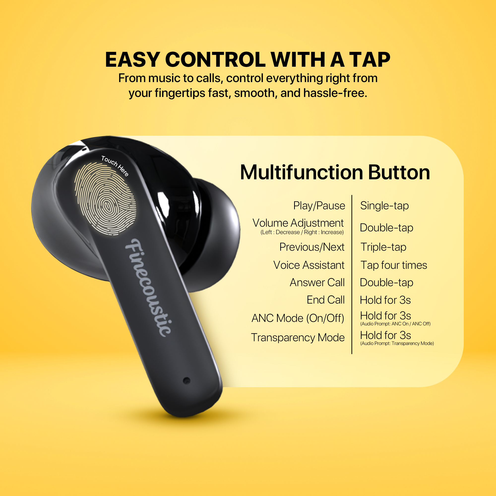 Picture of FANTECH FINECOUSTIC GROOVE ANC FT20 TRUE WIRELESS BLUETOOTH EARBUDS