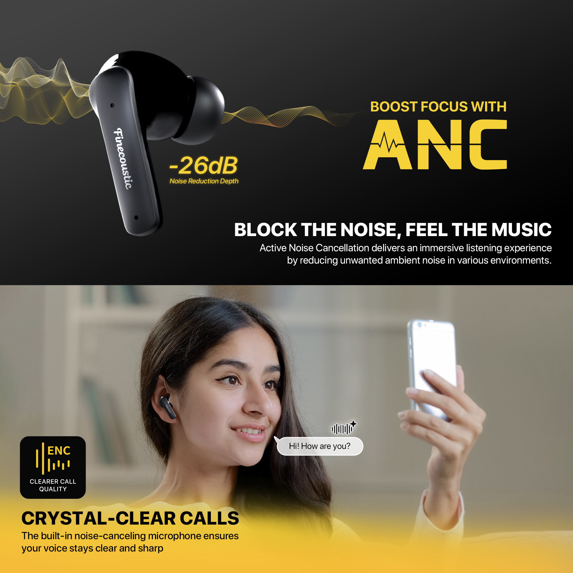 Picture of FANTECH FINECOUSTIC GROOVE ANC FT20 TRUE WIRELESS BLUETOOTH EARBUDS