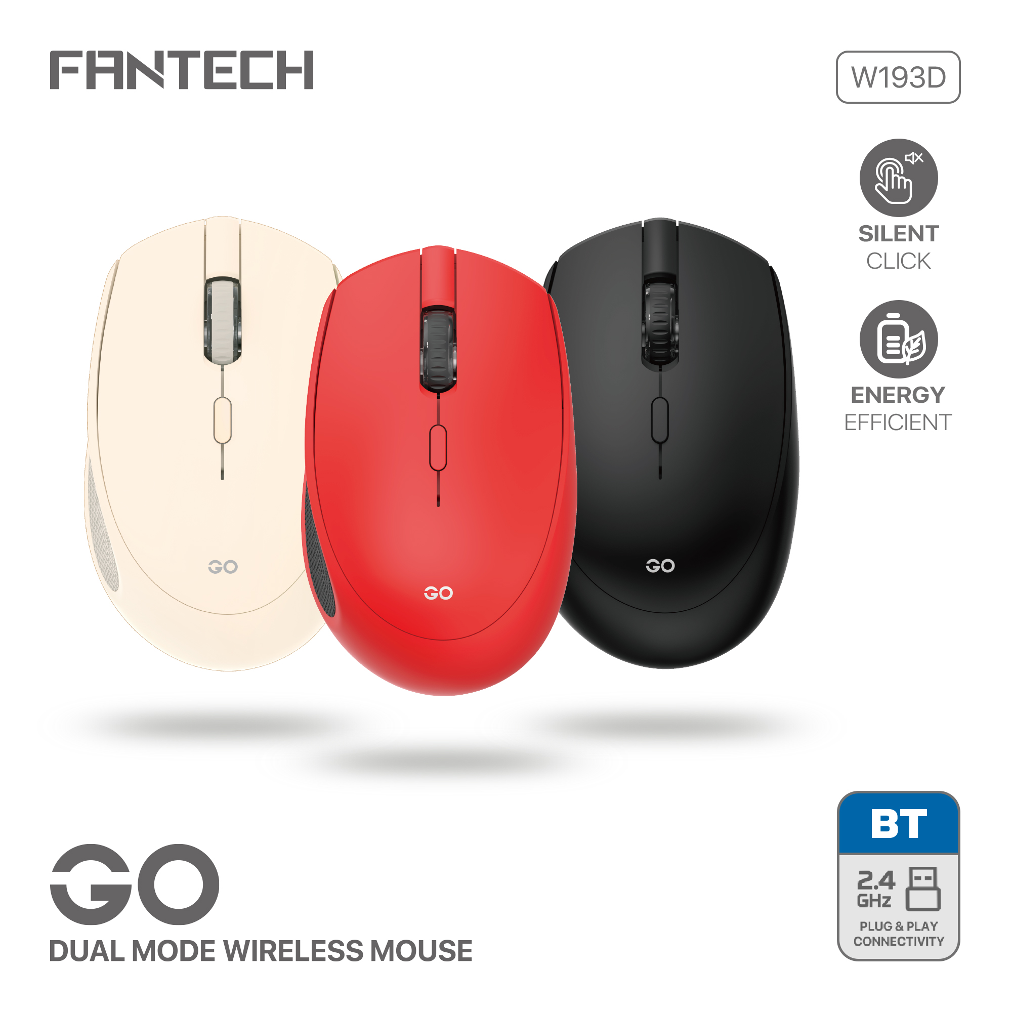 Picture of FANTECH GO 193D DUAL MODE BLUETOOTH WIRELESS MOUSE