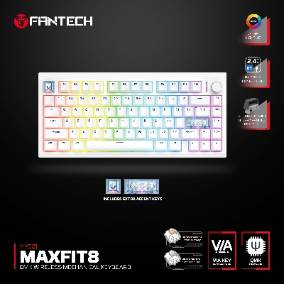 Picture of FANTECH MAXFIT8 MK921 - QMK WIRELESS MACHANICAL KEYBOARD WHITE