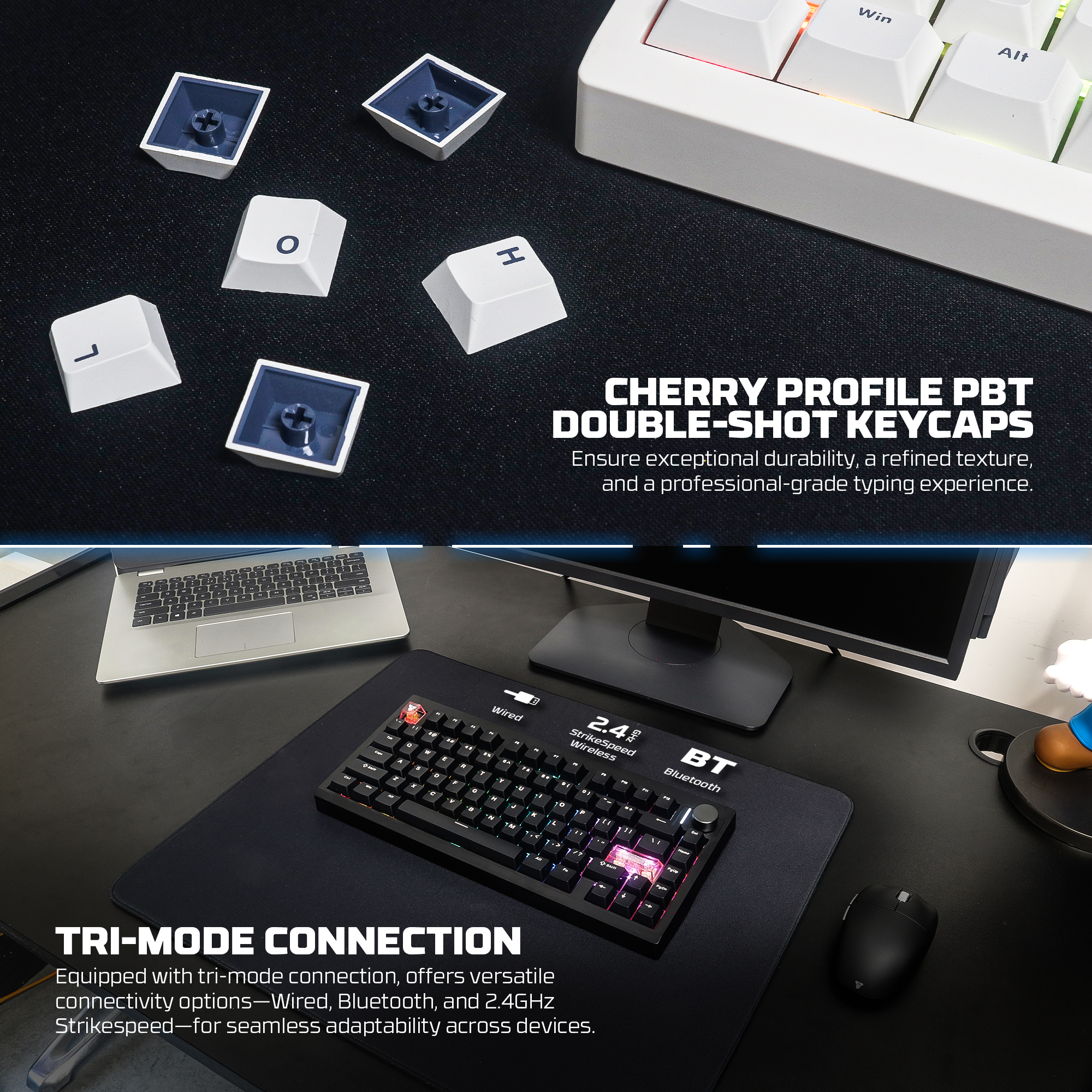 Picture of FANTECH MAXFIT8 MK921 - QMK WIRELESS MACHANICAL KEYBOARD WHITE