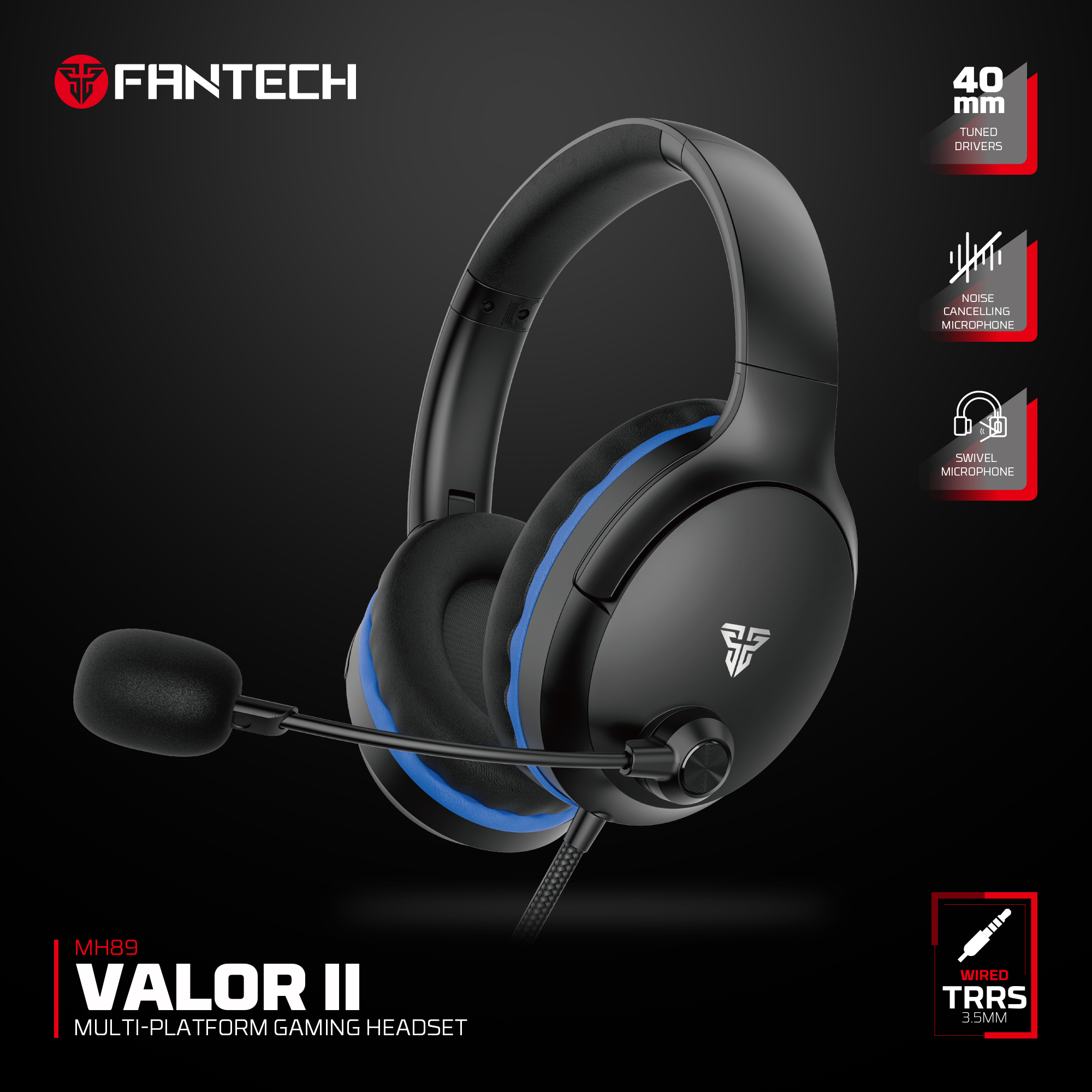 Picture of FANTECH MH89 VALOR II Multi-Platform Gaming Headset BLACK
