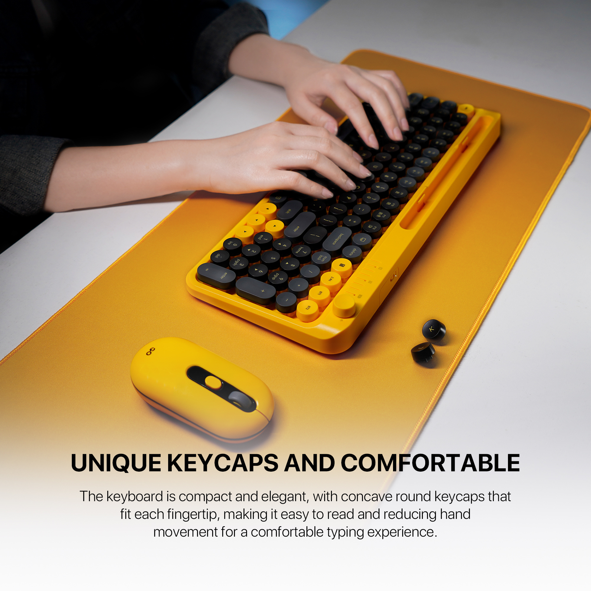 Picture of Fantech GoMOCHI101 WK899 Wireless Keyboard & Mouse Combo YELLOW