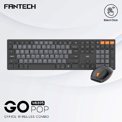 Picture of FANTECH WK895 Go Pop Wireless Multimedia Office Keyboard And Mouse Combo With Silent Click BLACK