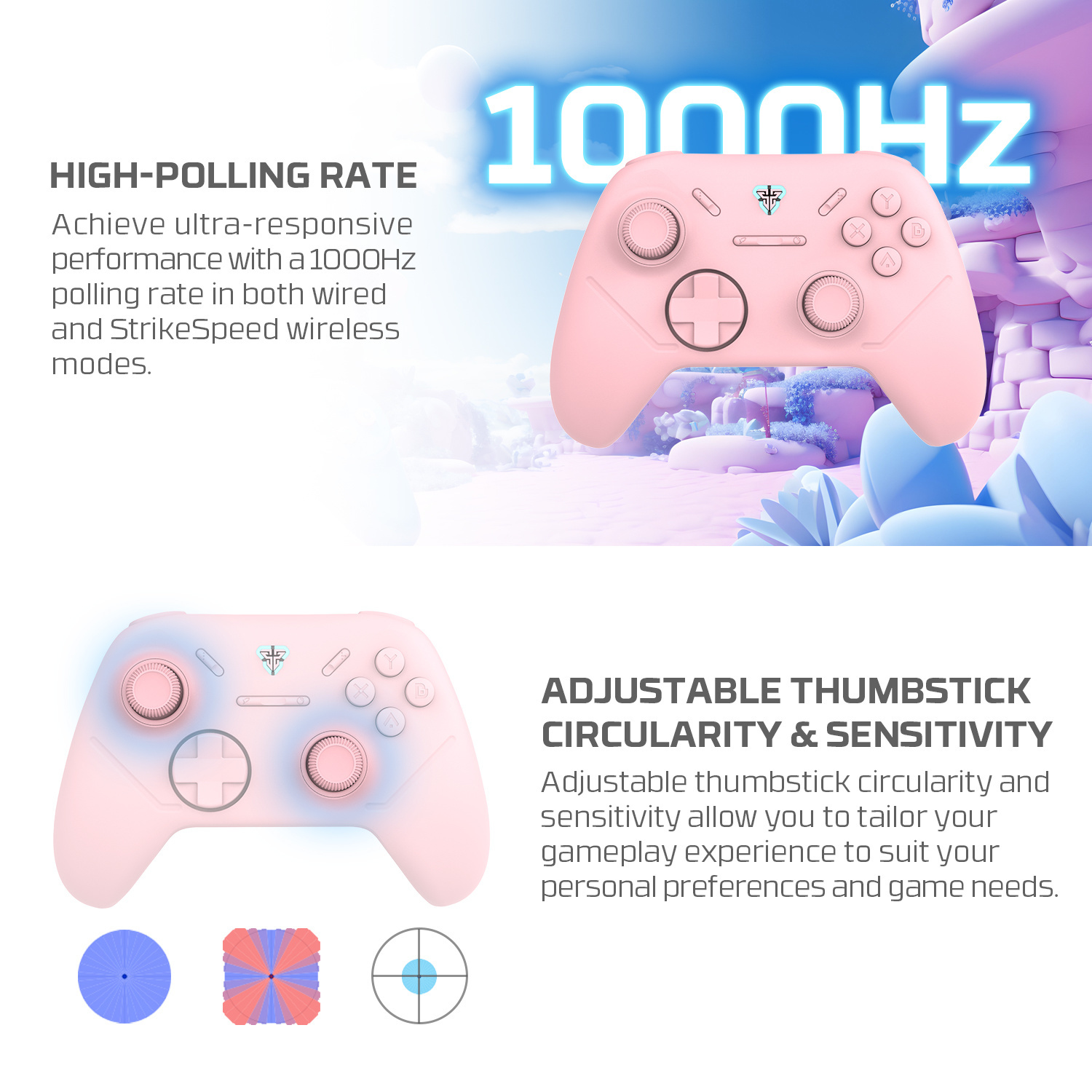 Picture of FANTECH WGP13S Shooter-III Multi-Platform Gamepad Wired & 2.4 Ghz Wireless Controller Gamepad Console Joystick Duel Mode USB Type C