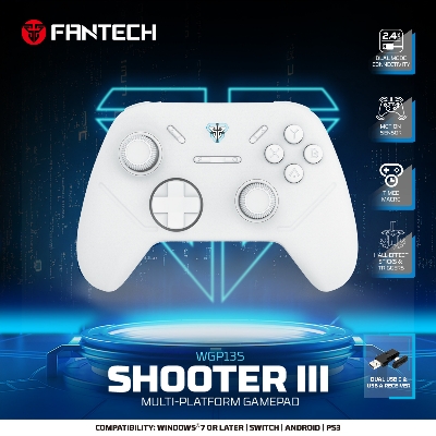 Picture of FANTECH WGP13S Shooter-III Multi-Platform Gamepad Wired & 2.4 Ghz Wireless Controller Gamepad Console Joystick Duel Mode USB Type C