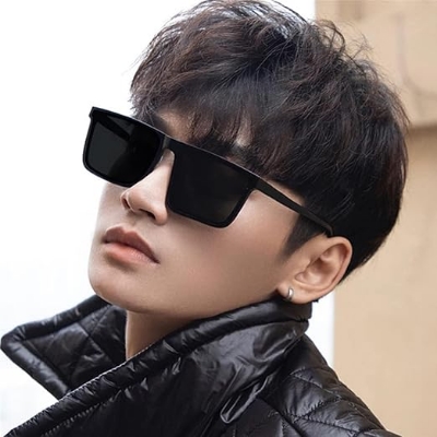 Picture of HAYDEN haiza Latest Black Matte Finish Frame Retro Square Stylish Sunglasses, Goggles For Men's and Women's UV protected Picture of HAYDEN haiza Latest Black Matte Finish Frame Retro Square Stylish Sunglasses, Goggles For Men's and Women's UV protected