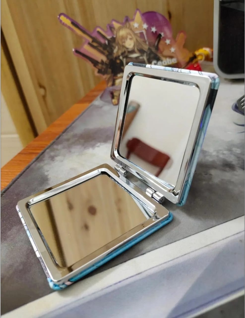Picture of 2-Face Makeup Cosmetic Mirror Square Portable Cute Girl's Gift | Portable 2-Face Square Cosmetic Makeup Mirror for Girls | Stylish Square Cosmetic Mirror Portable Cute Gift Idea | Best Portable 2-Face Makeup Cosmetic Mirror for Girls Picture of 2-Face Makeup Cosmetic Mirror Square Portable Cute Girl's Gift | Portable 2-Face Square Cosmetic Makeup Mirror for Girls | Stylish Square Cosmetic Mirror Portable Cute Gift Idea | Best Portable 2-Face Makeup Cosmetic Mirror for Girls