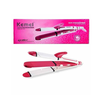 Picture of Kemei KM 1291 Ceramic Professional 3 in 1 Electric Hair Straightener Curler Styler and Crimper