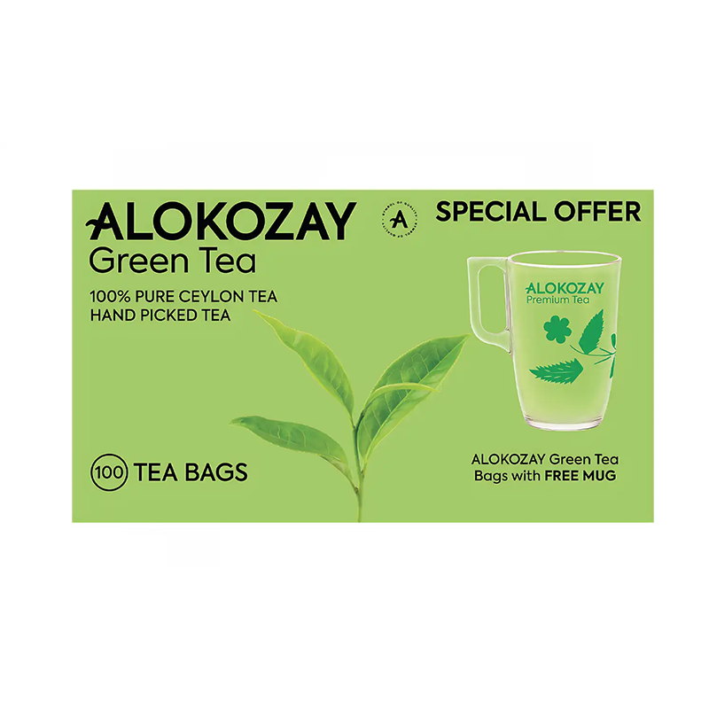 Picture of Alokozay Green Tea - 100 Tea Bags + Free Mug
