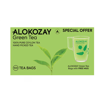 Picture of Alokozay Green Tea - 100 Tea Bags + Free Mug